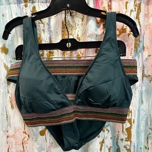 Gibson Latimer Teal Bikini with Multicolor Trim